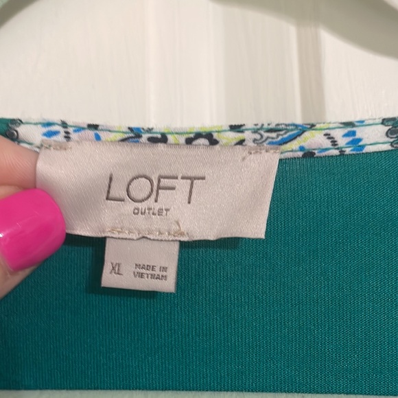 Loft Mixed Fabric Blouse Size XL - Picture 2 of 4